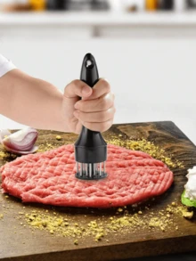 1 件 16 针嫩肉工具，超锋利不锈钢针刀片，专业厨房小工具，用于嫩化和烹饪烤肉、腌制肉类、牛排、牛肉和家禽，厨房工具，厨房配件（颜色随机）