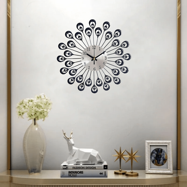 Relógio de parede elegante preto, relógio de decoração de cristal moderno, relógio de parede de decoração silenciosa para quarto, adequado para sala de estar, quarto, sala de jantar, decoração de escritório, relógio de decoração para casa