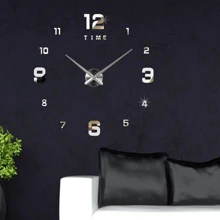 1 pieza Reloj de plata estilo nórdico para sala de estar, reloj de plata autoadhesivo y silencioso de bricolaje para decoración, reloj de pared de plata digital y silencioso, reloj de pared de acrílico creativo de plata, reloj de pared de plata para dormitorio y sala de estar, decoración de Pascua, regalo de fiesta, cumpleaños, graduación, decoración de habitación, reloj digital, despertador