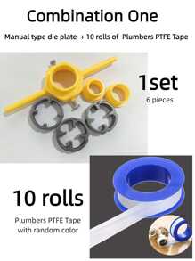 Juego de 6 piezas de rosca de PVC - Juego de machos y terrajas para tubería de plástico, kit de roscado de tubería, con 3 terrajas de 1/2", 3/4", 1", herramienta de roscar tuberías para corte y roscado profesional de tuberías