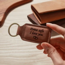 [Custom]Personalized Leather Keychain, Men Custom Gift, Genuine Leather Gift, Anniversary For Him, Customized Keychain, Men Key Ring - Multicolor - View 2