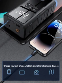 Portable 39800 MAh Fast Charge 12V Jump Starter Smart Car Battery & Power Bank, Car Starter Accessories With Emergency Multimode Flash Light For (5.0L Gas /3-Liter Fuel Vehicle) And Trucks 5.0L Gasoline, Compact Easy-To-Use Battery Booster For Men Women.