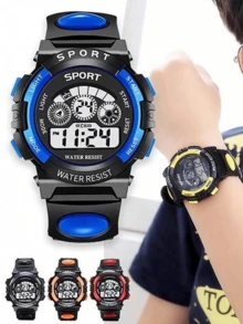 1件装防震多色圆形青少年手表，带闹钟、日期、计时、夜光、多功能电子表功能，适合作为青少年节日、生日、毕业典礼、圣诞节和其他节日的礼物。 - 彩色 - 查看 7