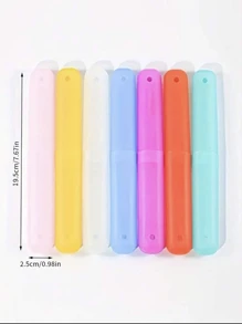 5pcs/1pc ToothbrushBox Travel Portable Set Candy ColoredFrosted Felt Toothbrush Head ProtectiveCover Dustproof Dental Tool Storage Colorful Portable Toothbrush Holder ForTravel And Home Use!