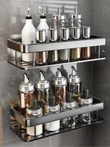 1 件浴室壁挂式搁板，无需钻孔储物架，适用于淋浴用品、洗漱用品、化妆品、厨房角落收纳 - 彩色 - 查看 6