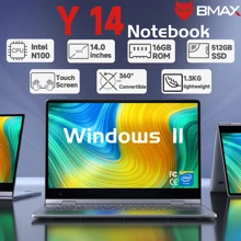 BMAX BMAX Y14 Portátil táctil 2 en 1 | Procesador Intel N100 (hasta 3,4 GHz) | 16 GB LPDDR5 + 512 GB SSD | Pantalla táctil IPS de 14" 1920*1080 | Diseño convertible de 360° | Puerto Tipo-C
