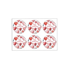 4,5cm 48 Peças Grandes Adesivos de Presente em Forma de Coração Vermelho, Adequados para Festa de Feriado, Embrulho de Presente, Presentes Diários para Casa
