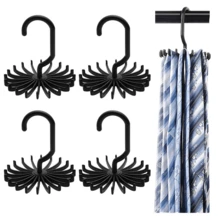 Multi-Layer White Scarf Holder Round 360-Degree Rotating Plastic Tie Rack Organizer - Multicolor - View 5