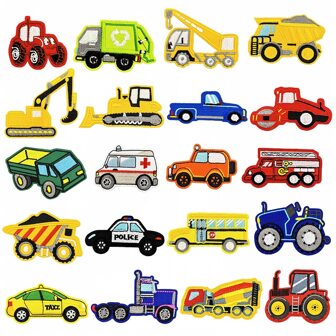 20pcs Cartoon Car Iron On Patches, Sew On Embroidered Applique Repair Patch DIY Crafts Projects For Clothing Jacket Jeans Pants Dress Backpack Hat Decorations Gifts