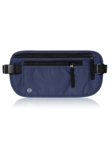 Super Slim RFID Protected Money Belt And Passport Holder - Navy Blue - View 1