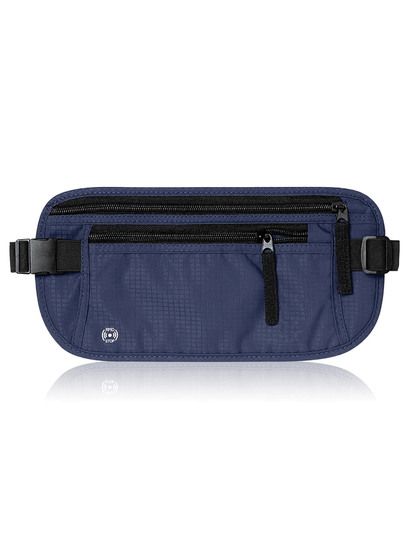 Super Slim RFID Protected Money Belt And Passport Holder - Navy Blue - View 1
