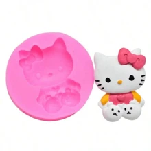 1 pieza Molde de silicona con diseño de Hellow Kitty de Sanrio, molde para decoración de pasteles y chocolates, molde para hacer velas de cera artesanales, regalo festivo