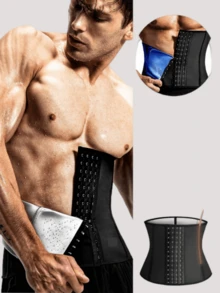 1PC, 2025 Summer Men's Sweating Belt, Men's Protective Belt Four Rows Buckle Plastic Belt, Sauna Belt, Waist Cover And Sports Protective Belt,Waist Trainer,Men's Sports Waistband - Multicolor - View 10