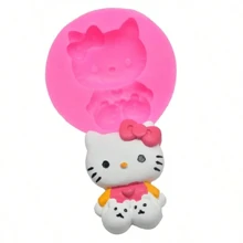 1 pieza Molde de silicona con diseño de Hellow Kitty de Sanrio, molde para decoración de pasteles y chocolates, molde para hacer velas de cera artesanales, regalo festivo