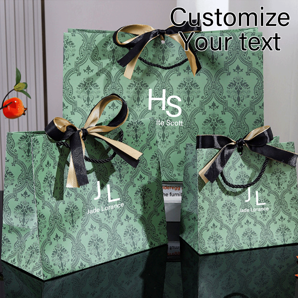 1pc Customized Logo Gift Packaging Bag, Clothing Store/Dessert Shop Packaging Paper Bag, Personalized Logo Gift Bag