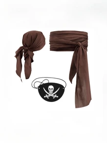 3 Stücke/Set Ferienspaß Cosplay Mittelalter Renaissance Gürtel Kleidung mit Piratenmaske, passend für Valentinstag, Kostümparty, Zaubershow, Mode Kostümzubehör