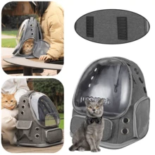 Astronaut Window Dog Cat Carrier Breathable Transparent Backpack Pet Travel Bag - Grey - View 6