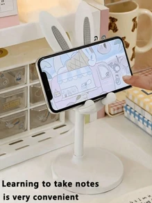 2pcs Desktop Accessories Cartoon Cute Bunny Desktop Cell Phone Holder Tablet Universal Adjustable Telescopic Lift Students Lazy Stand Desktop Accessories For The Living Room Bedroom And Other Scenes Home Goodies Convenient Life