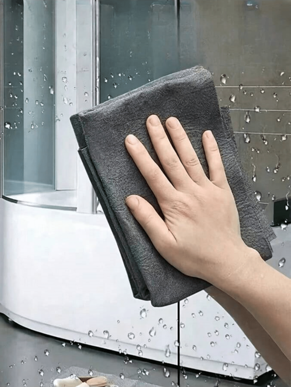 5pcs Magic Microfiber Cloths, Waterless Printing Lint-Free Glass Cleaning Rags For Windows, Mirrors, Car Washing, Kitchen And Bathroom Surfaces, Thickened And Streak-Free, Kitchen Cleaning Cloth, Kitchen Accessories, Glass Cleaner (Random Color)