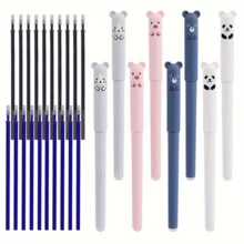 Cute Cartoon Animals Gel Pens, 0.5mm Fine Point, Kawaii Cat ,Mouse And Bear Design ,Washable Erasable Black Blue Ink, Stationery Gift Plastic Material Creative Erasable Pen For School And Office Supplies,Cat Pens For Writing,Stationery Gift,Back To School - Multicolor - View 4