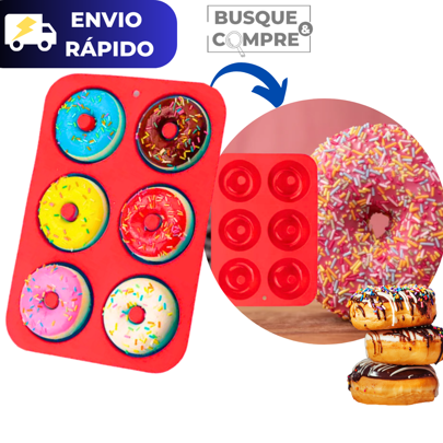 Forma para Donut de Silicone Dobrável Assadeira Resistente a Temperatura Formas Assadeira Donuts