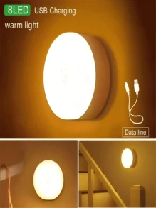 Luz nocturna inalámbrica LED, 8 bombillas de unicolor regulable, lámpara de lectura recargable USB, sensor de movimiento inteligente de 120°, desmontable magnético, luz de noche para dormitorio, apto para dormitorio, armario, mesita de noche, entrada, pasillo, balcón, iluminación de lectura (Luz cálida/Luz blanca)