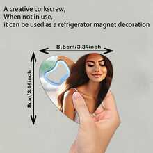 [Custom Item] 1pc/3pcs Customized Fridge Magnet Bottle Opener, Creative Heart-Shaped Bottle Opener, Travel Accessory, Easy To Carry, Can Customize Your Favorite Photo, Pet Photo, Stick On Fridge For Decoration, Suitable For Holiday Decoration, Christmas Gift, Give To Family And Friends, Party Game, Party, Birthday Recoration - Multicolor - View 4