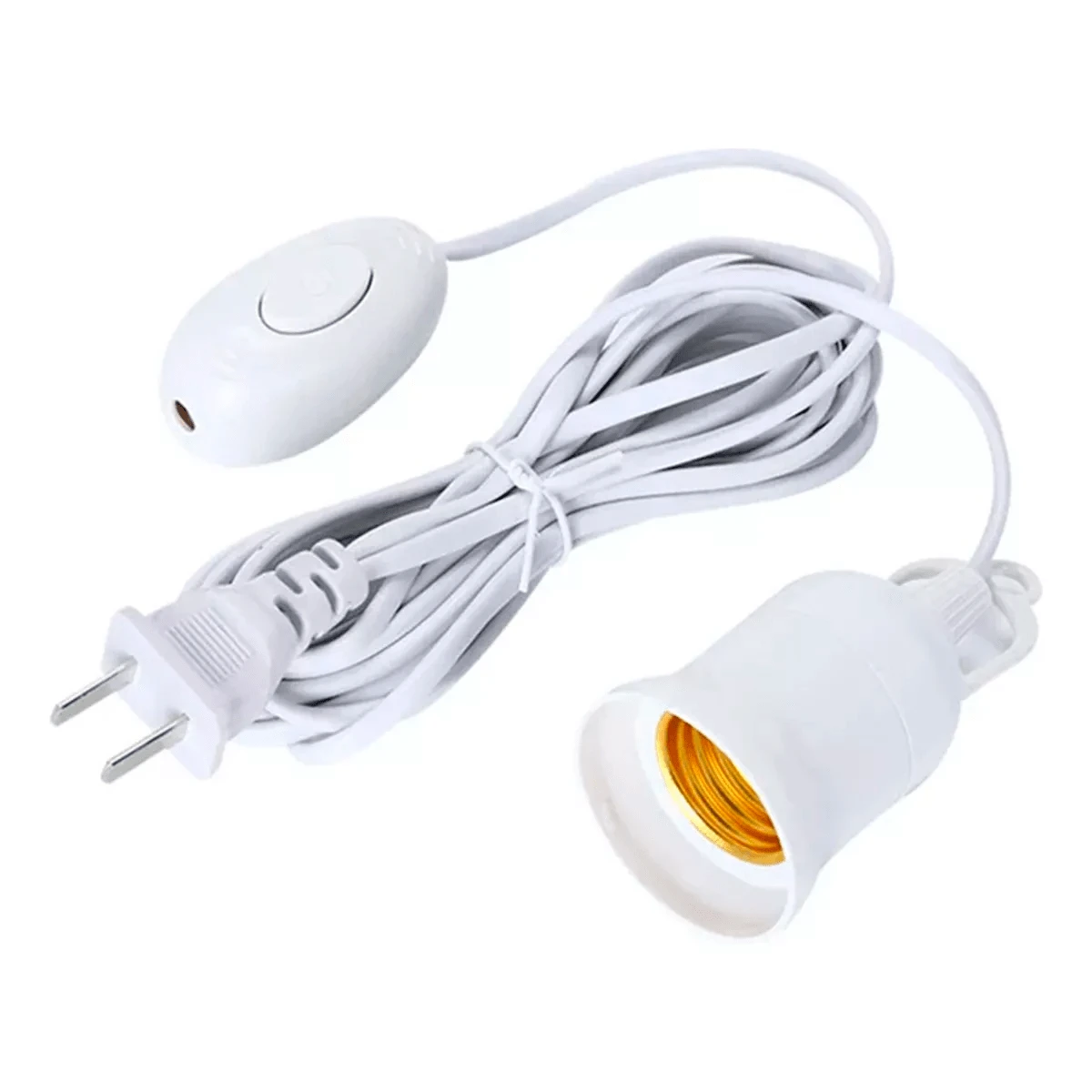 2.5m Extension Cord With Socket For Spotlight, White Lamp Holder - US A Type Plug(110-127V) - View 1