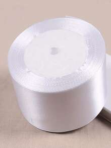 1 Roll 22meters, Champagne Golden Packaging Ribbon Bow, Color Ribbon, Polyester Satin Ribbon, Gift Box Silk Ribbon, Jacquard Woven Ribbon - White - View 3