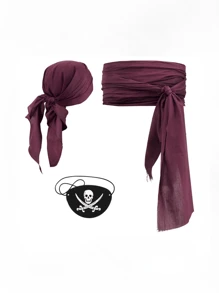 3 Stücke/Set Ferienspaß Cosplay Mittelalter Renaissance Gürtel Kleidung mit Piratenmaske, passend für Valentinstag, Kostümparty, Zaubershow, Mode Kostümzubehör