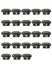 Printed With Initial A-Z Solid Color Chest Bag,Sports And Fitness Bag, Women's Bag Shoulder Bag, Fanny Bag,Coin Bag Small Bag Bag Outdoor Chest Bag Mobile Phone Storage, Multifunctional Yoga Pocket Waist Bag, Waterproof Sports Adjustable Shoulder Bag, Suitable For Exercise, Running, Traveling, Hiking, And The First Day Of School Preppy Bum Bag, Keeping You Fashionable And Orderly,Mother's Day Gift - Black - View 2