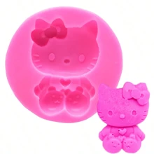 1 pieza Molde de silicona con diseño de Hellow Kitty de Sanrio, molde para decoración de pasteles y chocolates, molde para hacer velas de cera artesanales, regalo festivo
