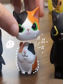 1pc "Who Am I?" Transformable Cat Doll, Funny Cat Desk Decor, Animal Plush Toy, Home Decoration, Cake Decoration