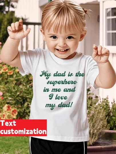 Customized Design T-Shirt, Personalized Text, Photo Of Your Child, Pet, Landscape, Birthday/Anniversary Patterns, Team/Outdoor/Class Uniforms, Girls/Toddlers Round Neck Short Sleeve Tee, Holiday/Birthday Gifts, Cultural Shirt, Girls Summer Top