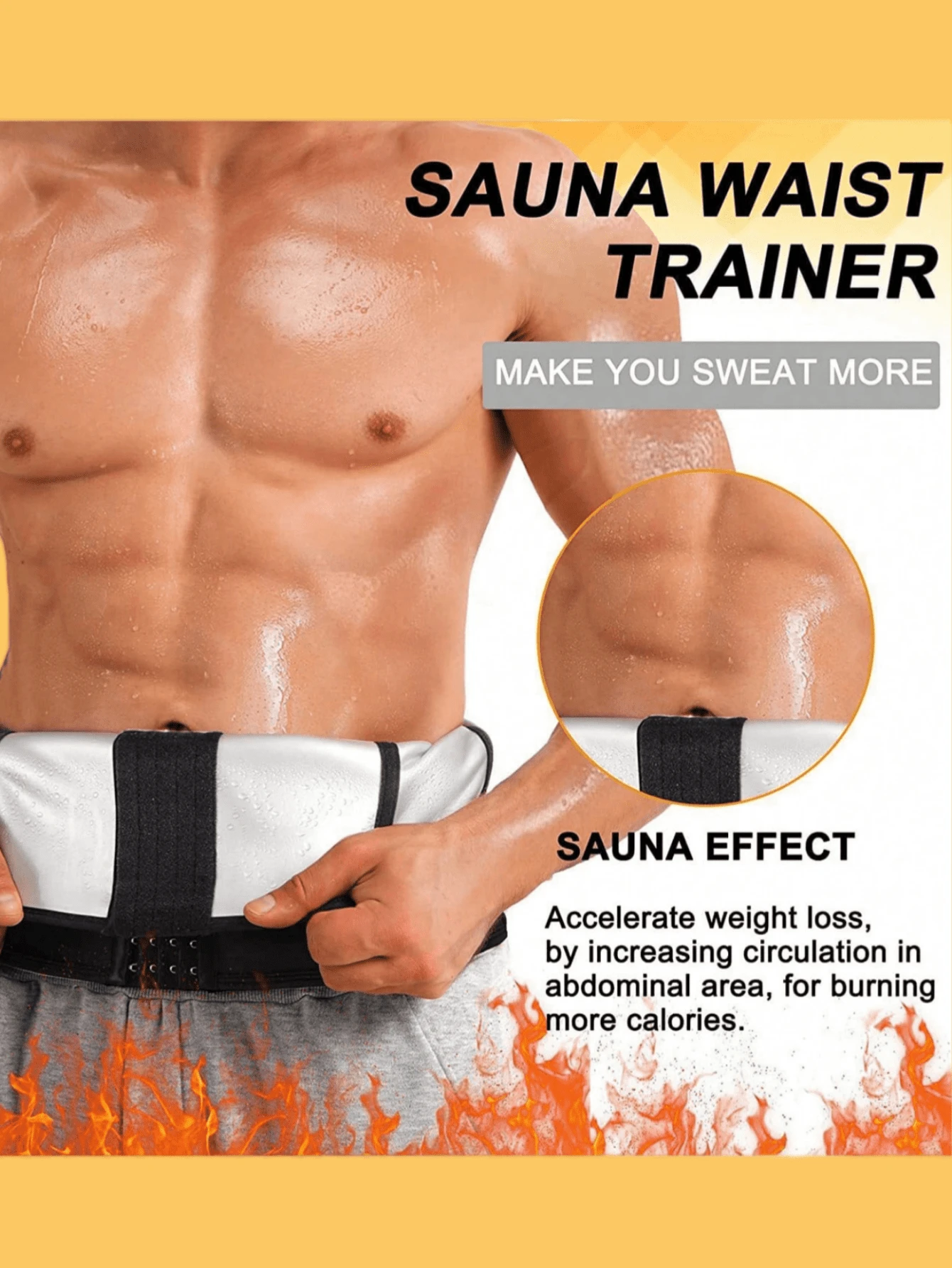 1PC, 2025 Summer Men's Sweating Belt, Men's Protective Belt Four Rows Buckle Plastic Belt, Sauna Belt, Waist Cover And Sports Protective Belt,Waist Trainer,Men's Sports Waistband - Multicolor - View 1