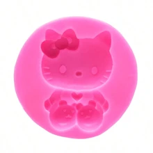 1 pieza Molde de silicona con diseño de Hellow Kitty de Sanrio, molde para decoración de pasteles y chocolates, molde para hacer velas de cera artesanales, regalo festivo