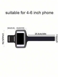 1pc Arm Phone Holder Bag For Running, Fitness, Suitable For IPhone 15/14/13/12/11 Pro Max/XS/XR/X/8/7/6 Plus/SE/Mini, Galaxy Ultra Edge/S24/S23/S22/S21/S20/Note 20/10, With Storage Pouch & Armband, Ideal For Outdoor Sports, Hiking, Cycling, Running, Black