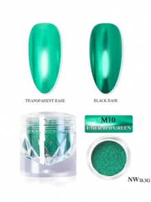 6-Color Summer Green Mirror Metal Chrome Powder Set, Gold, Green, Pink, Silver Magic Mirror Powder Set Holographic Glitter Powder For Nail Craft Powder Electroplated Metal Glitter Powder - Multicolor - View 13