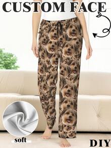Pantalones de pijama divertidos personalizados para mujer - Pijamas personalizados con foto y texto, regalo ideal para Navidad y cumpleaños