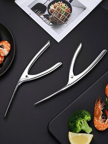 1 pieza Desvenador de camarones de acero inoxidable - Mango ergonómico, preparación eficiente de mariscos para facilitar el pelado y la limpieza, utensilio de cocina - Multicolor - Ver 4