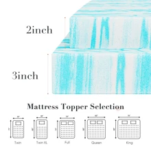 Cooling Gel Memory Foam Mattress Topper - Pressure Relief & Back Pain Support - Ventilated Design With CertiPUR-US Certified Foam (Twin/Twin XL/Full/Queen/King)