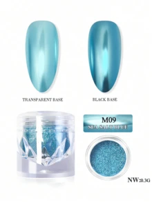 6-Color Summer Green Mirror Metal Chrome Powder Set, Gold, Green, Pink, Silver Magic Mirror Powder Set Holographic Glitter Powder For Nail Craft Powder Electroplated Metal Glitter Powder - Multicolor - View 16