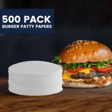 500 piezas de hojas de papel antiadherente para hamburguesas para separar las hamburguesas y otros alimentos al almacenar, congelar, utensilios de cocina, artículos de cocina, accesorios de cocina, suministros de cocina para el hogar para restaurantes