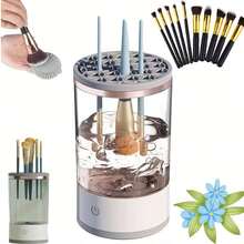 1 USB Electric Cosmetic Brush Cleaner, Automatic Cosmetic Brush Cleaning Tool, Quick, Efficient And Deep Cleaning Of Various Types Of Cosmetic Brushes, Portable Design, Suitable For Cosmetic Brush Sets, Eye Shadow Brushes, Powder Blusher Brushes, Etc - Multicolor - View 17
