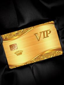 1pc/4pcs Luxury Gold VIP Pattern Stickers, Credit Card Skin Covers, PVC Anti-Fingerprint Ultra-Thin Durable Anti-Scratch Privacy Card Stickers, Suitable For Protecting Bank Cards, Transportation Cards, Campus Cards, School Supplies And Back To School DIY Fashionable Decoration