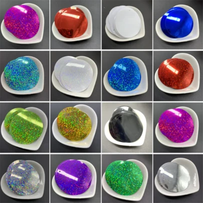 50Pcs 50mm Flat Round Sequins With 1 Side Hole PVC Flat Round Loose Sequin Paillettes Sewing Craft DIY Wedding Pendant