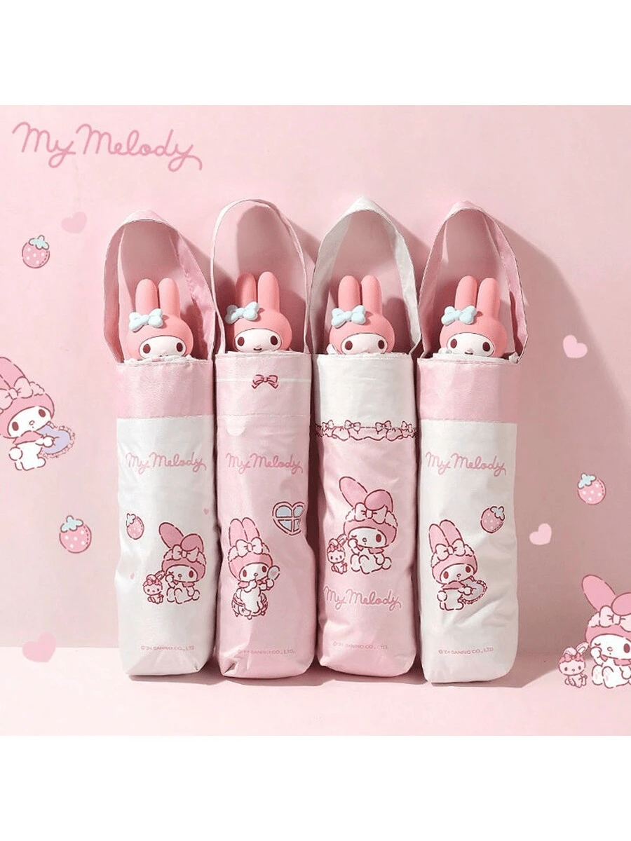 SANRIO 1个Melody立体娃娃头造型五折伞，可爱又实用，完美融合了夏季遮阳防晒功能，轻松抵御烈日，带来清凉舒适的旅行体验，充满乐趣，适合所有年龄段的粉丝，时尚又实用，让你在炎炎夏日绽放甜蜜光彩！男孩情人节爱心女士情人节夏季降温、海滩、旅行、春夏精选、伴娘礼物、房间、卧室装饰、海滩、旅行、男士、女士、度假、可爱小物、母亲节礼物、卧室装饰、花园、厨房装饰、夏季、海滩、旅行必备、房间装饰、软萌、毕业季 - 彩色 - 查看 1
