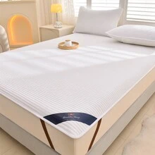 1 件条纹防水床垫保护套（无枕套），柔软透气床垫套，美观舒适，适用于单人/双人床、卧室、客房