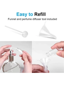 1 pièce Flacon de parfum de voyage rechargeables de 5 ml, vaporisateur d'atomiseur vide mini pour parfum, bouteilles de vaporisation de taille voyage portables avec entonnoir, cadeaux pour filles, femmes, mère, décoration de salle de bain, été, rentrée scolaire