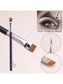 1pc Flat Concealer Brush, Thin & Precise Coverage Makeup Foundation Brush, Cosmetic Tool - Black - View 1